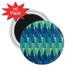 Christmas Trees Pattern Digital Paper Seamless 2 25  Magnets (10 Pack)  by Paksenen