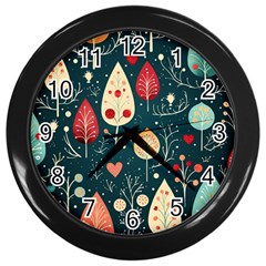 Christmas Tree Pattern Wall Clock (black)