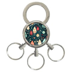 Christmas Tree Pattern 3-ring Key Chain