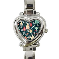 Christmas Tree Pattern Heart Italian Charm Watch