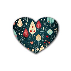 Christmas Tree Pattern Rubber Coaster (heart)