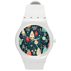 Christmas Tree Pattern Round Plastic Sport Watch (m)