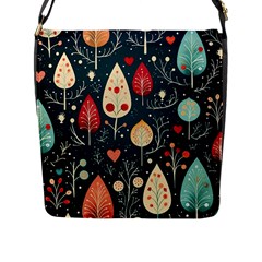 Christmas Tree Pattern Flap Closure Messenger Bag (l)