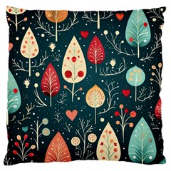 Christmas Tree Pattern Large Premium Plush Fleece Cushion Case (one Side)