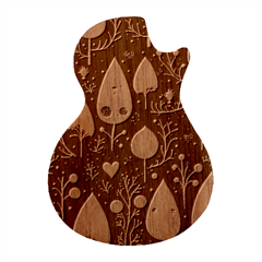 Christmas Tree Pattern Guitar Shape Wood Guitar Pick Holder Case And Picks Set