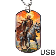 Heroic Trump Warrior In Golden Armor Dog Tag Usb Flash (two Sides) by AwesomeSauce