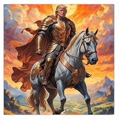 Heroic Trump Warrior In Golden Armor Square Satin Scarf (36  X 36 )