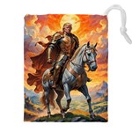 Heroic Trump Warrior in Golden Armor Drawstring Pouch (5XL) Front