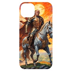 Heroic Trump Warrior In Golden Armor Iphone 14 Plus Black Uv Print Case by AwesomeSauce