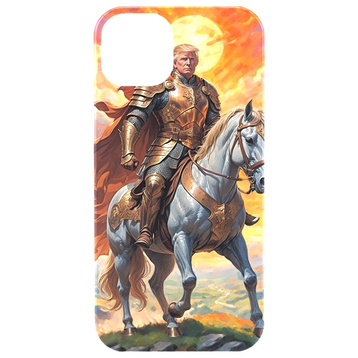 Heroic Trump Warrior in Golden Armor iPhone 15 Pro Black UV Print PC Hardshell Case