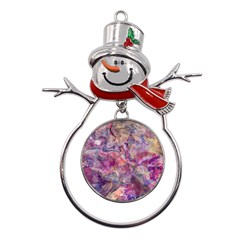 Pour With Cat Metal Snowman Ornament by kaleidomarblingart