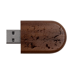 Pour With Cat Wood Oval Usb Flash Drive by kaleidomarblingart