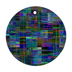 Glitch Chaos Print Ornament (round)