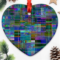 Glitch Chaos Print Ornament (heart)