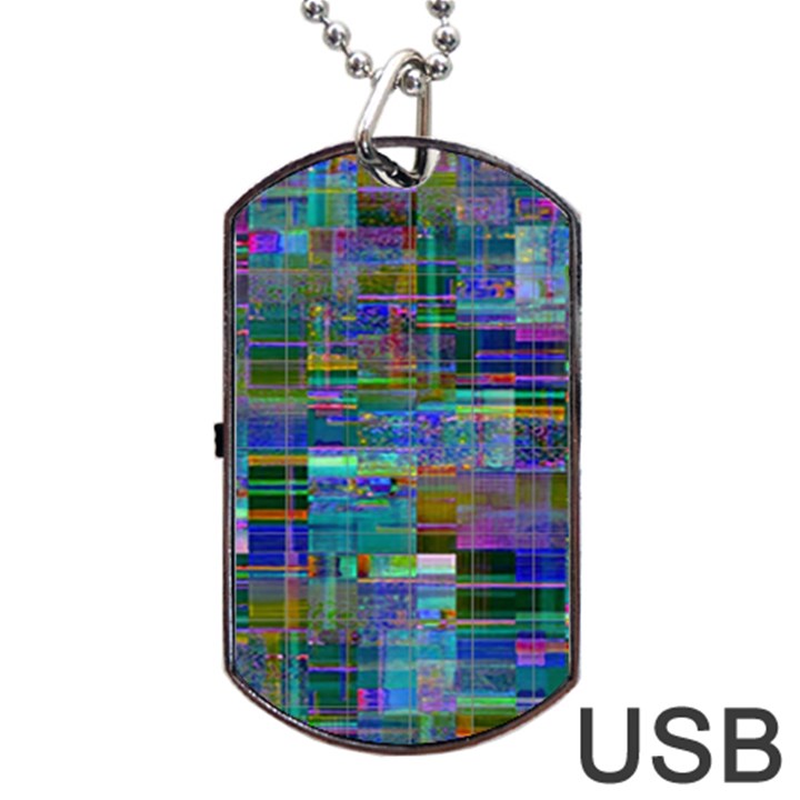 Glitch Chaos Print Dog Tag USB Flash (Two Sides)