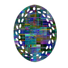 Glitch Chaos Print Ornament (oval Filigree)