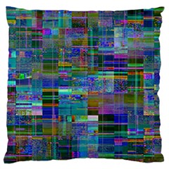 Glitch Chaos Print Large Premium Plush Fleece Cushion Case (two Sides) by dflcprintsclothing