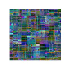 Glitch Chaos Print Square Satin Scarf (30  X 30 )