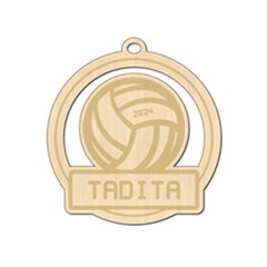 Personalized Sport Volleyball - Wood Ornament