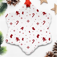 Christmas Xmas Holiday Pattern Background Snowflake Ornament (two Sides)