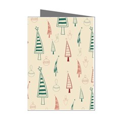 Trees Christmas Holiday Pattern Mini Greeting Cards (pkg Of 8)