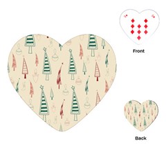 Trees Christmas Holiday Pattern Playing Cards Single Design (heart)