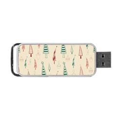 Trees Christmas Holiday Pattern Portable Usb Flash (two Sides) by Paksenen