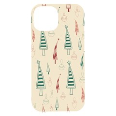 Trees Christmas Holiday Pattern Iphone 15 Plus Black Uv Print Pc Hardshell Case