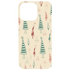 Trees Christmas Holiday Pattern Iphone 15 Pro Max Black Uv Print Pc Hardshell Case by Paksenen