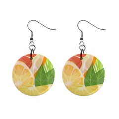 Citrus Fruit Healthy Vitamin Mini Button Earrings by Paksenen