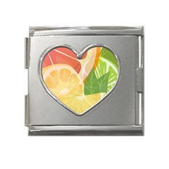 Citrus Fruit Healthy Vitamin Mega Link Heart Italian Charm (18mm)