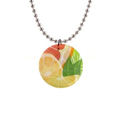 Citrus Fruit Healthy Vitamin 1  Button Necklace by Paksenen