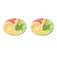 Citrus Fruit Healthy Vitamin Cufflinks (oval) by Paksenen