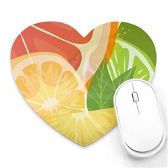 Citrus Fruit Healthy Vitamin Heart Mousepad by Paksenen