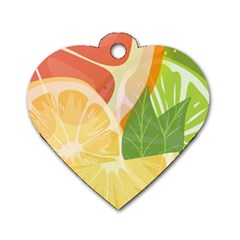 Citrus Fruit Healthy Vitamin Dog Tag Heart (one Side) by Paksenen