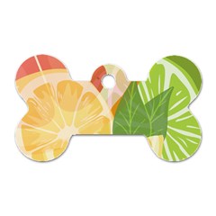 Citrus Fruit Healthy Vitamin Dog Tag Bone (one Side) by Paksenen