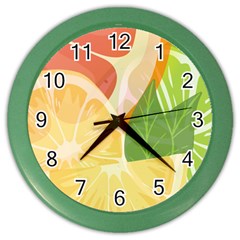 Citrus Fruit Healthy Vitamin Color Wall Clock by Paksenen