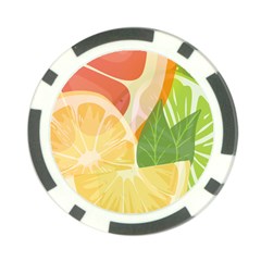 Citrus Fruit Healthy Vitamin Poker Chip Card Guard by Paksenen