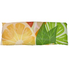 Citrus Fruit Healthy Vitamin One Side Body Pillow Cases by Paksenen