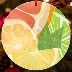 Citrus Fruit Healthy Vitamin Uv Print Acrylic Ornament Round by Paksenen