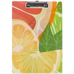 Citrus Fruit Healthy Vitamin A4 Acrylic Clipboard by Paksenen