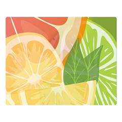 Citrus Fruit Healthy Vitamin Premium Plush Fleece Blanket (large) by Paksenen