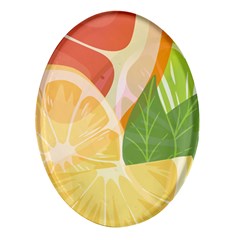 Citrus Fruit Healthy Vitamin Oval Glass Fridge Magnet (4 Pack) by Paksenen