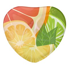 Citrus Fruit Healthy Vitamin Heart Glass Fridge Magnet (4 Pack) by Paksenen