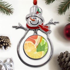 Citrus Fruit Healthy Vitamin Metal Snowman Ornament