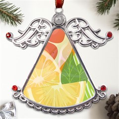 Citrus Fruit Healthy Vitamin Metal Angel With Crystal Ornament