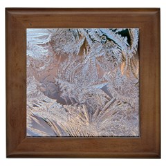 Window Pattern Winter Frost Framed Tile by Paksenen