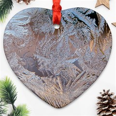 Window Pattern Winter Frost Ornament (heart)