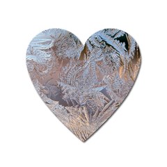 Window Pattern Winter Frost Heart Magnet by Paksenen