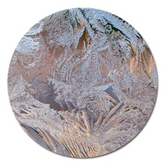 Window Pattern Winter Frost Magnet 5  (round) by Paksenen